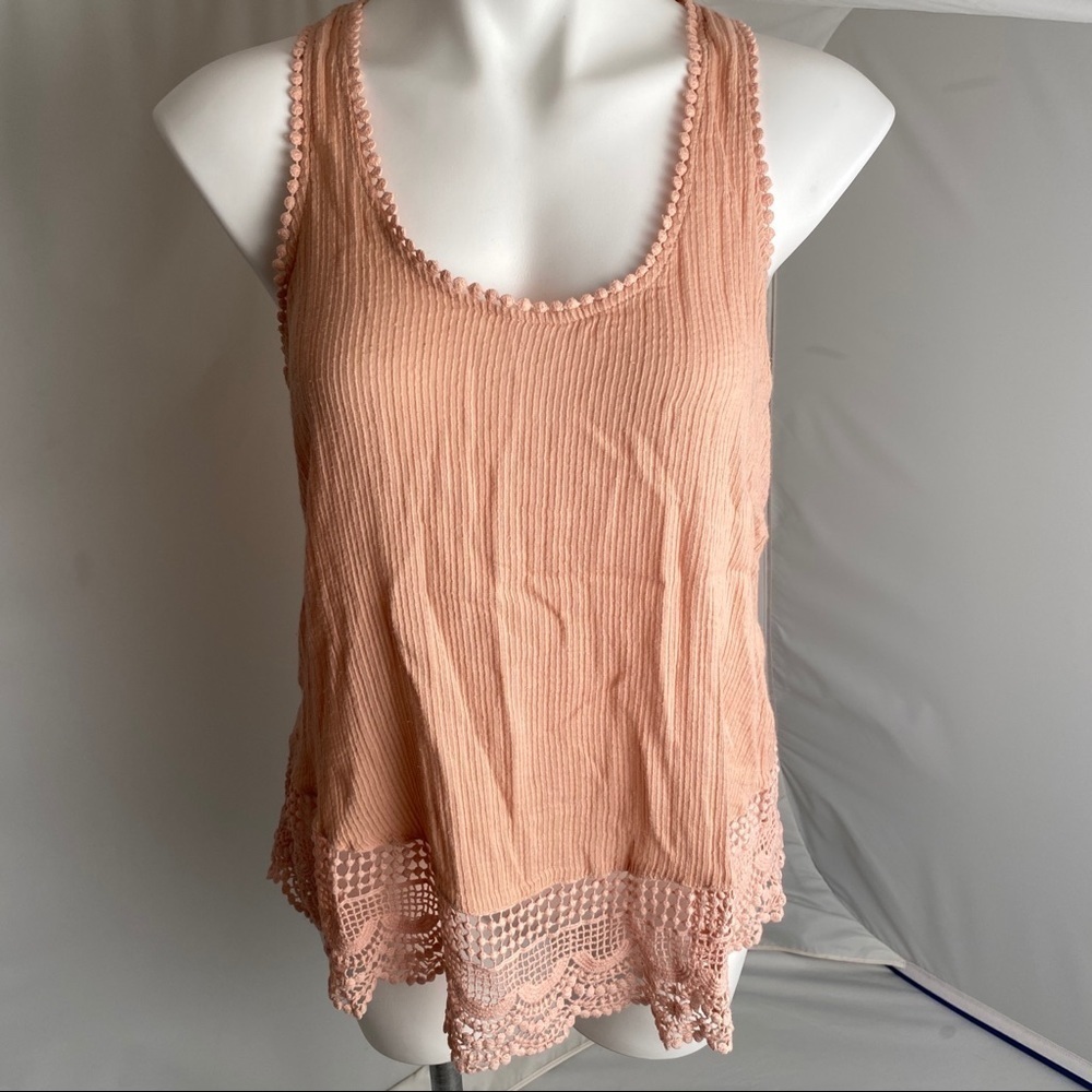 O’Neill salmon crochet bottom sleeveless tank